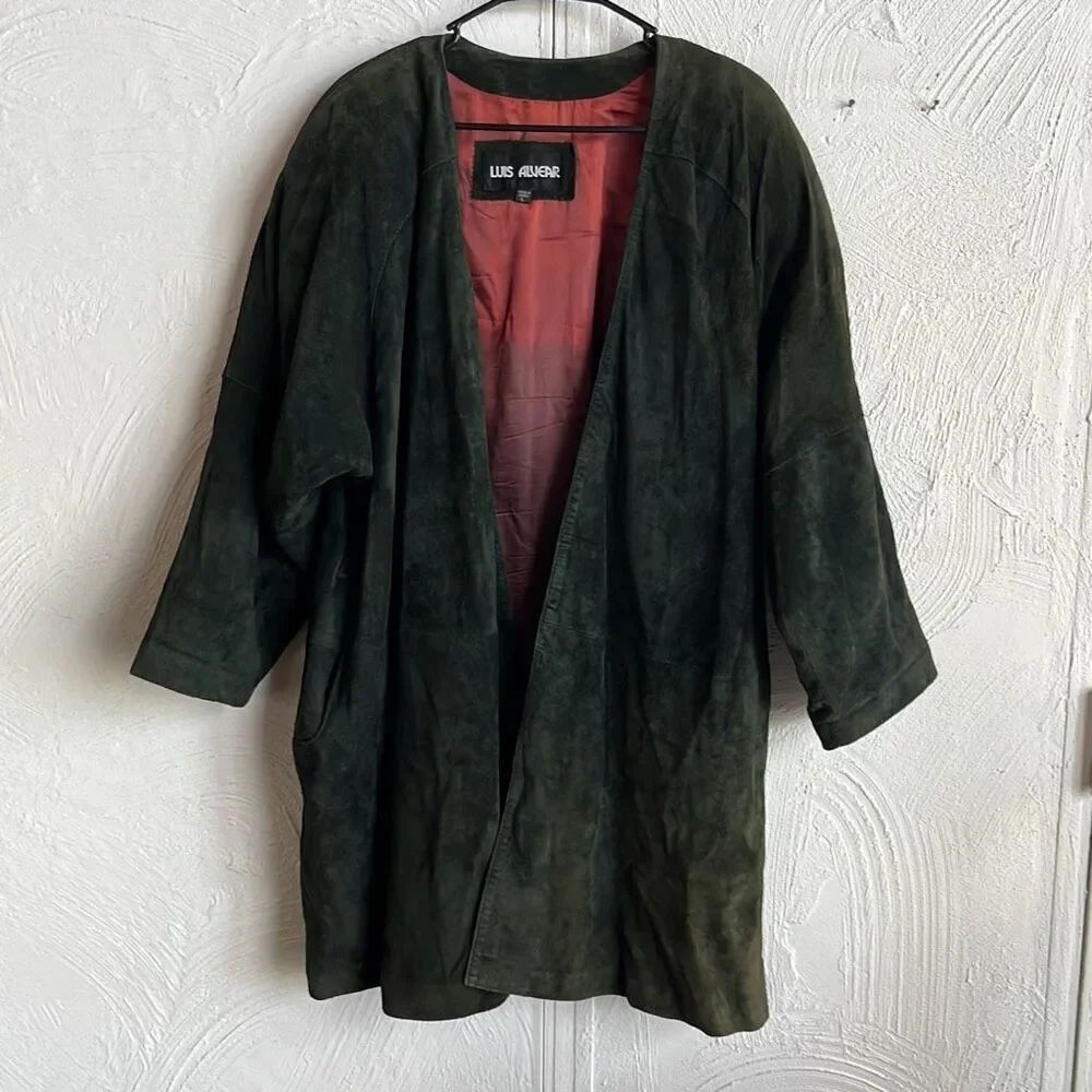 Vintage Luis Alvear Leather Cape Style Jacket Sz. L